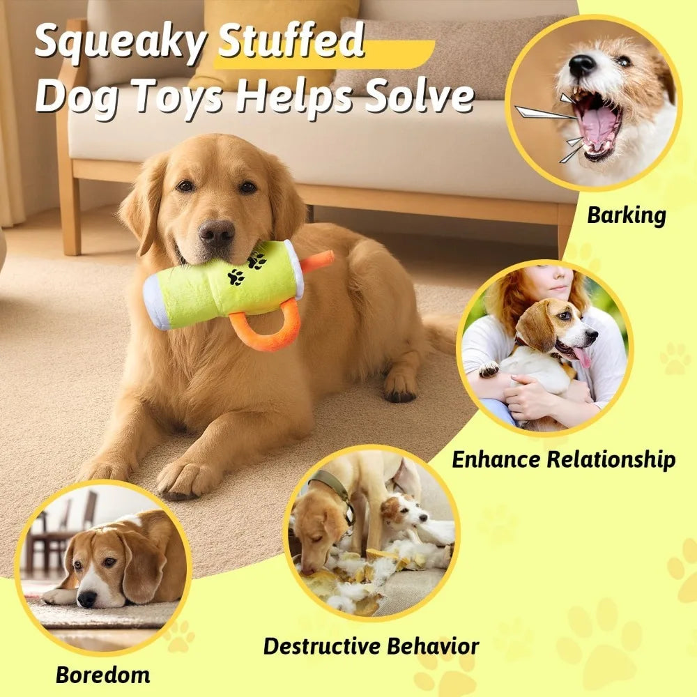 Plush Dog Toys for Aggressive Chewers, Stuffed Dog Toy, Cute Squeaky Dog Toys for Small Dogs, Soft Pet Toys for