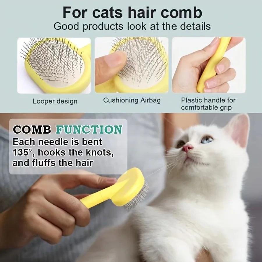 3pcs set Pet Grooming Set; Cat Hair Comb Cat Nail Scissors; Pet Comb Set For Dogs Cats