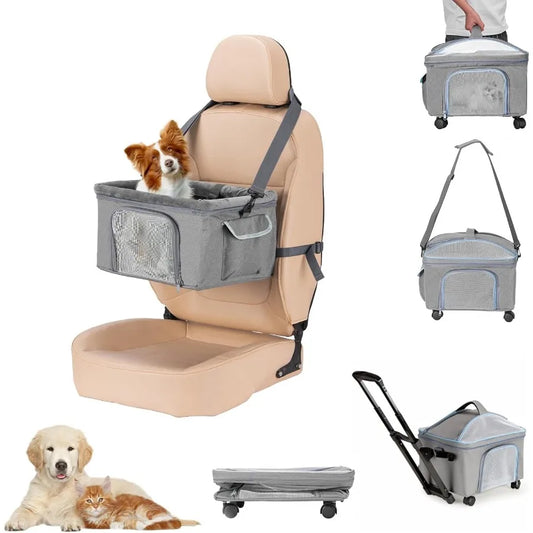 Pet Carrier for Small Dog Cat Cat Dog Carrier with Wheels Soft Sided Dog Rolling Crate Cat Travel Bag up to 20 Lbs Pet Stroller