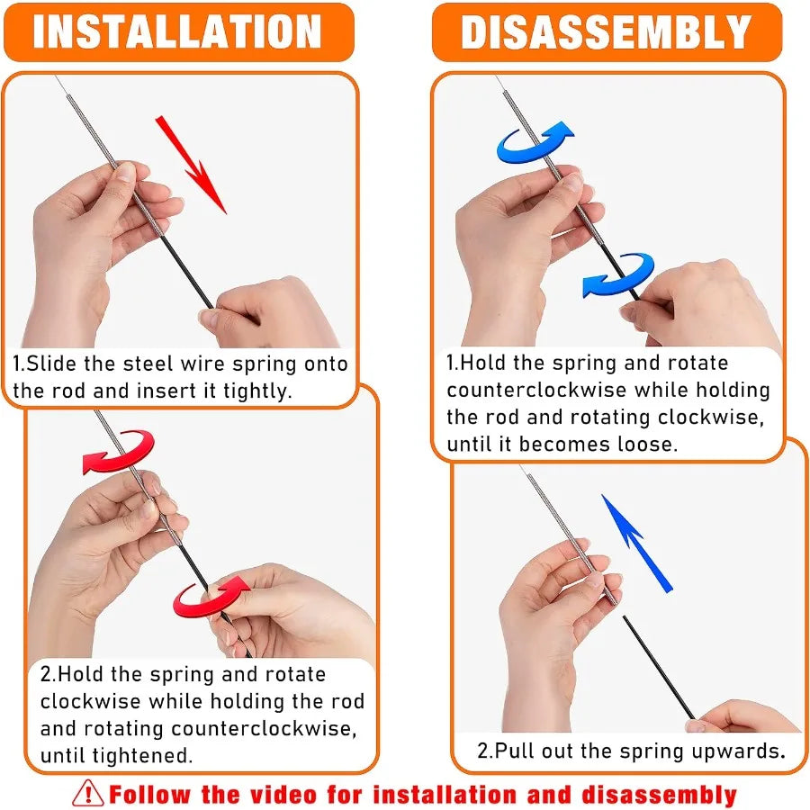 2025 Latest Cat Toys 2 in 1 Spring Cat Wand Toy with 2PCS UltraLong Cat Teaser 4PCS Spring Steel Wire 5PCS Feather Refills for