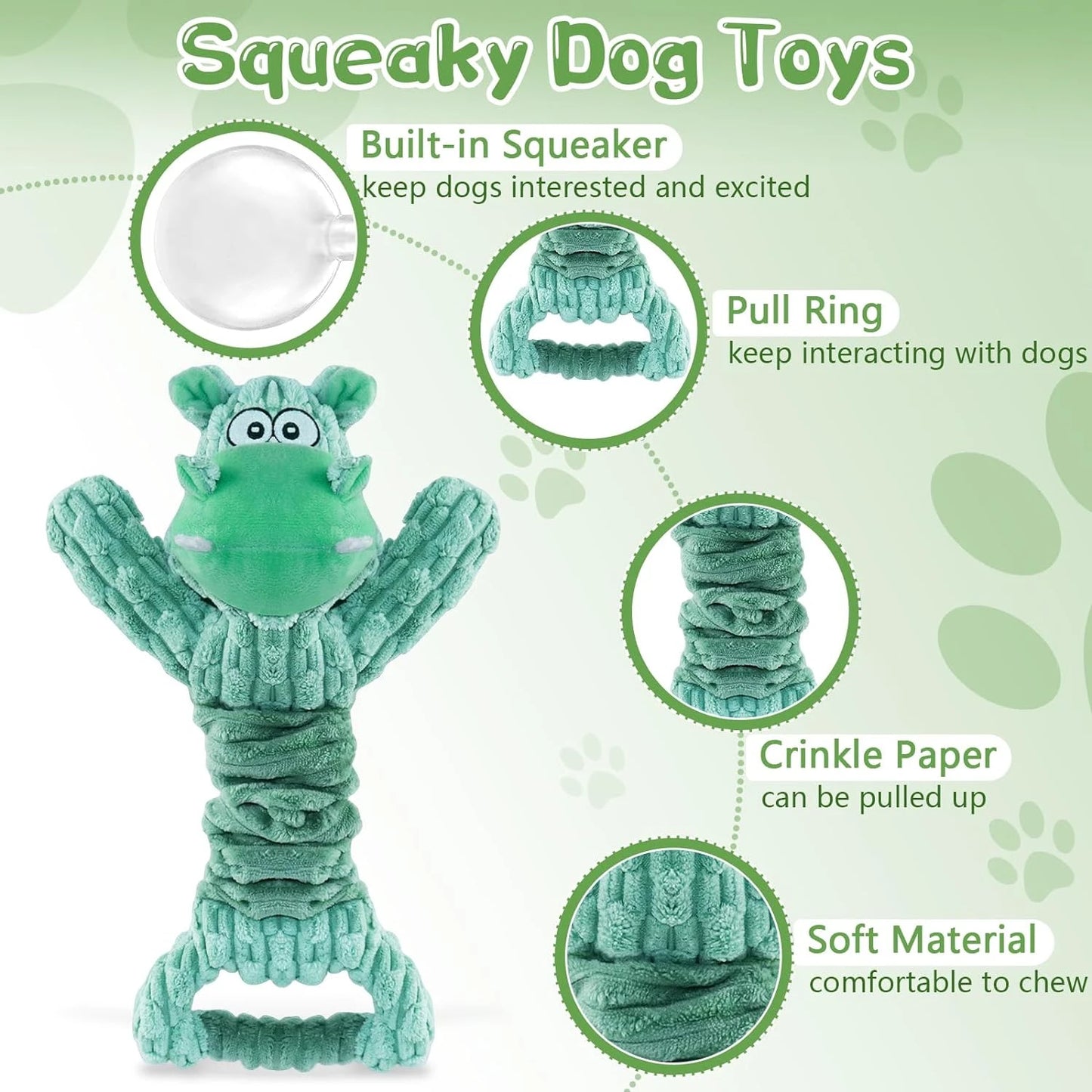 Soft, Durable, and Adorable War Dog Design Squeaky Toys for Small, Medium, Large Pets - Ideal Hours of Entertainment