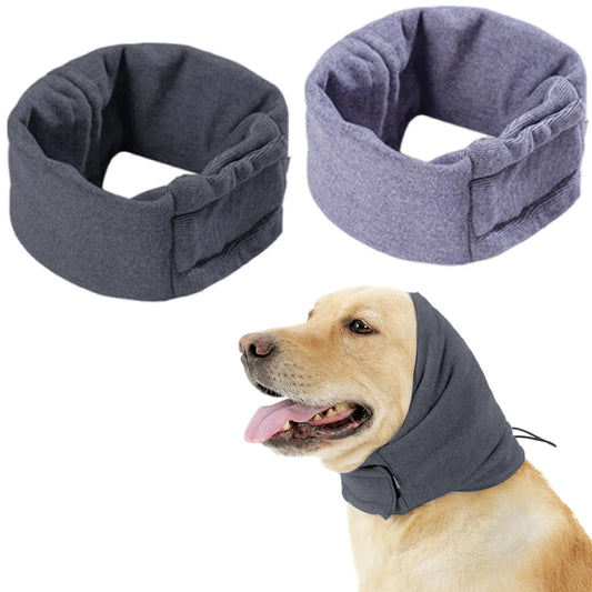 Dog Snood Dog Grooming Ear Muffs Noise-Proof Dog Neck and Ears Warmer Ear Wrap Pet Ear Cover for Anxiety Relief Calming