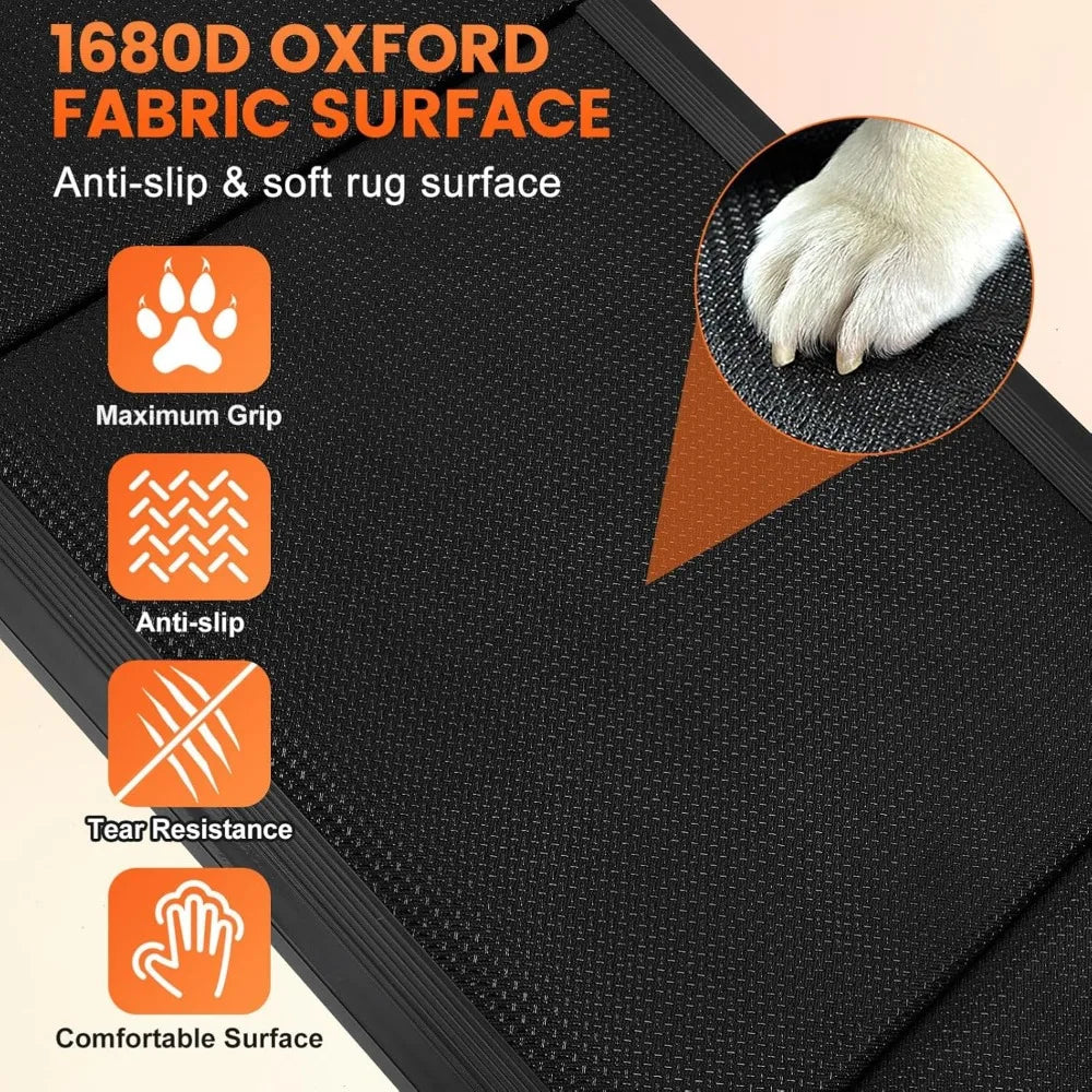 Dog Ramp for Car 71x 20 Folding Stairs for Large Dogs Portable Pet Stair Non-Slip Steps for Truck Suvs Couch High Bed