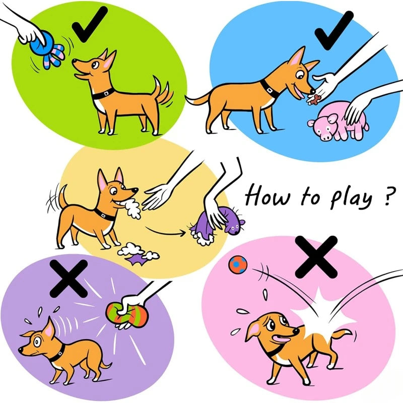 Pet toys, dog toys, 3-piece squeaky latex dog toys, puppy scratch interactive games, suitable for small and medium-sized dogs