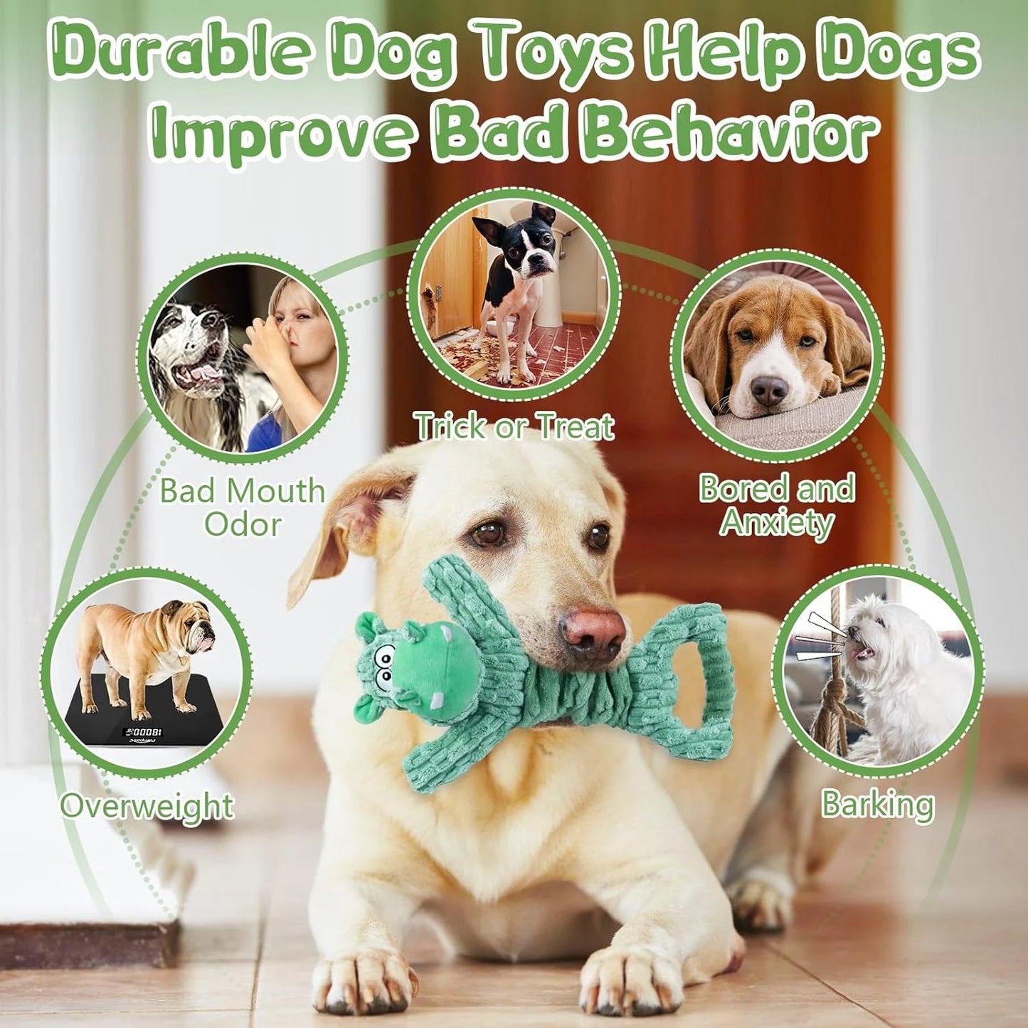 Soft, Durable, and Adorable War Dog Design Squeaky Toys for Small, Medium, Large Pets - Ideal Hours of Entertainment