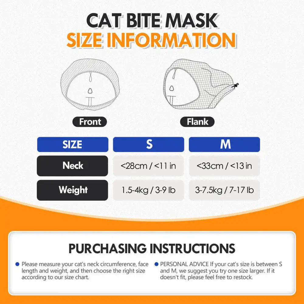Cat Hood Anti-Bite Breathable Kitten Face Protection Adjustable Pet Grooming Muzzle Anti Scratch Cat Grooming Restraint Bags For
