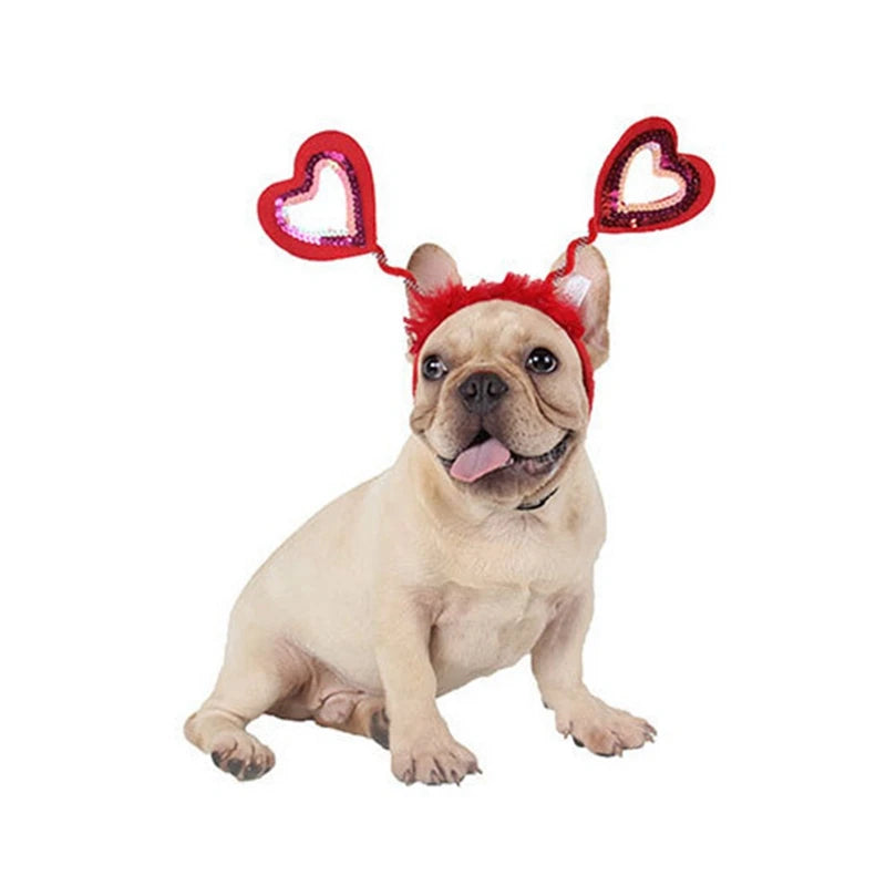 Pet Christmas Headwear Cat Dog Valentine's Day Love Headband Dog Pet Hair Accessories Party Dress Up Supplies