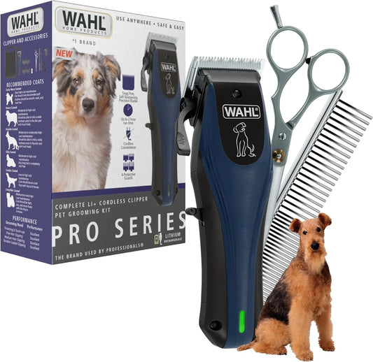 Power Pro Lithium Rechargeable Cordless Dog Grooming Kit - Heavy Duty Cordless Electric Dog