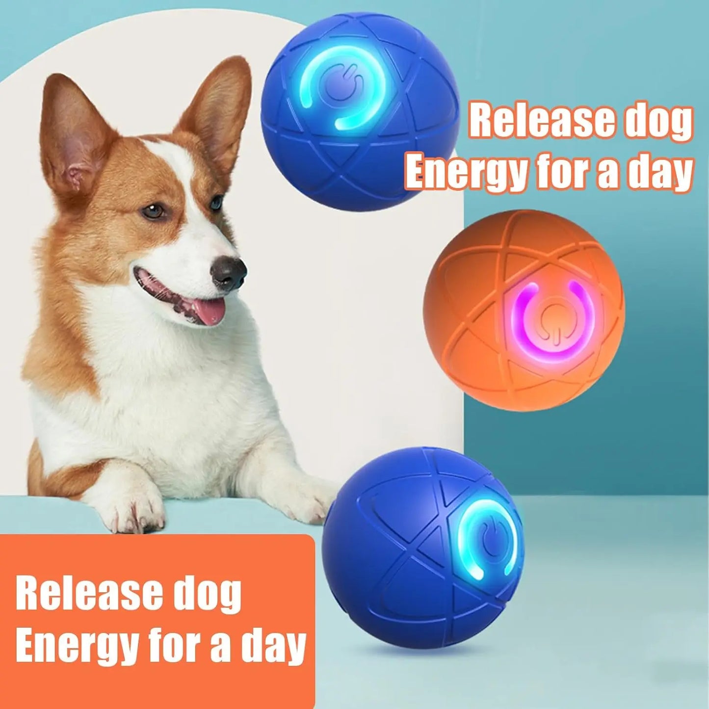 Interactive Dog Ball Set 2 Pieces Automatic Shaking Chew-Resistant Durable Toy for All Size Dogs Home & Garden Pet Supplies