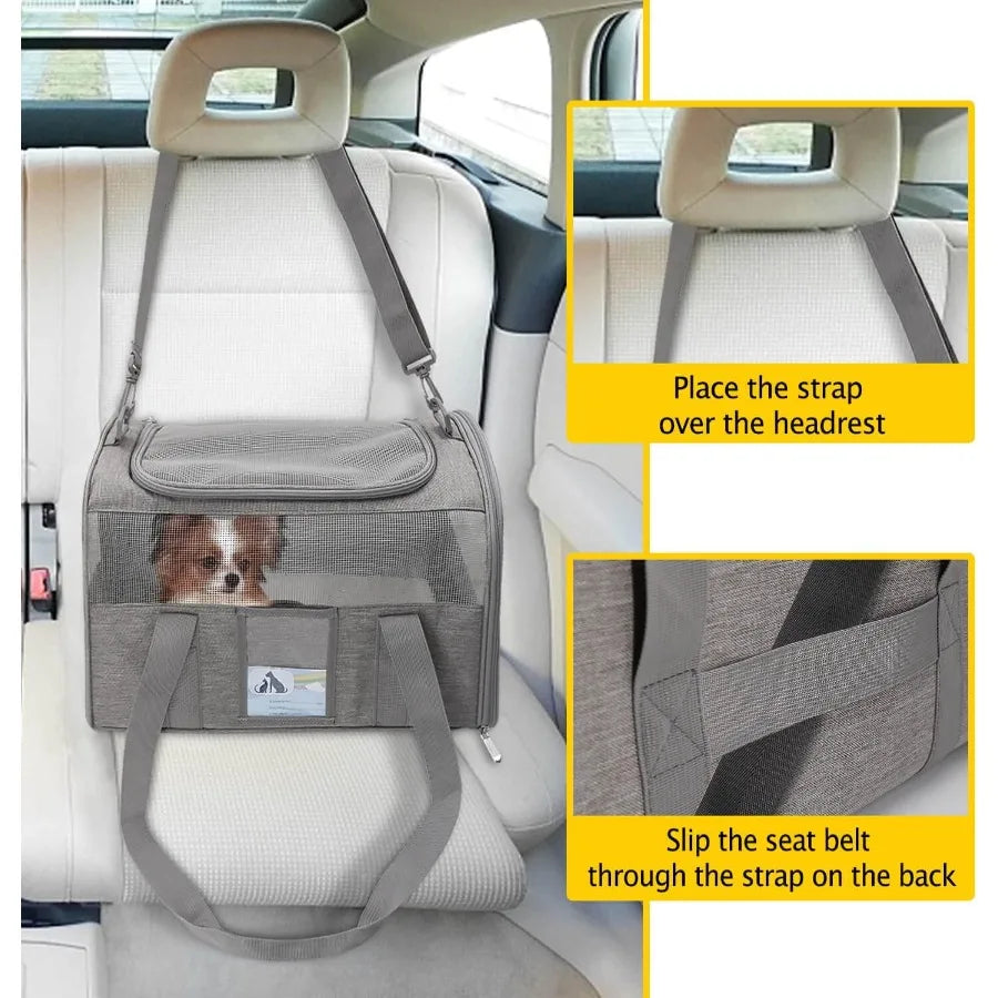 Cat CarrierDog Carriers for Small Dogs Medium Cats Pet Carrier up to 15 Lbs TSA Airline Approved Cat Carrier Soft Cat Dog Crate