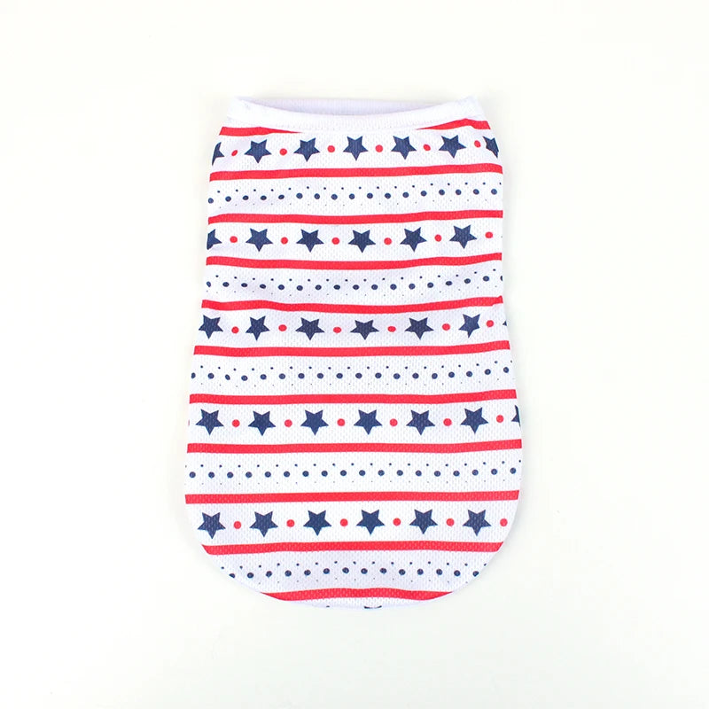 Pet clothing with American flag elements dog vest dog cat star pattern clothing Independence Day dog celebration puppy clothing