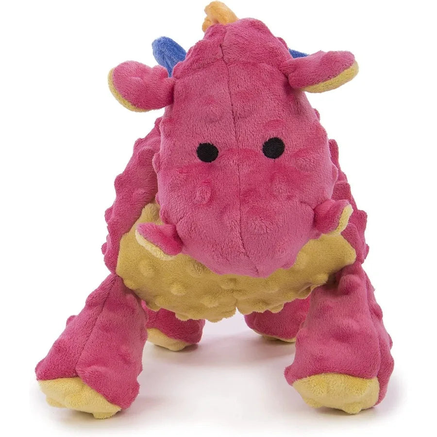 Bubble Plush Dragons Squeaky Dog Toy Chew Guard Techlogy Coral Large