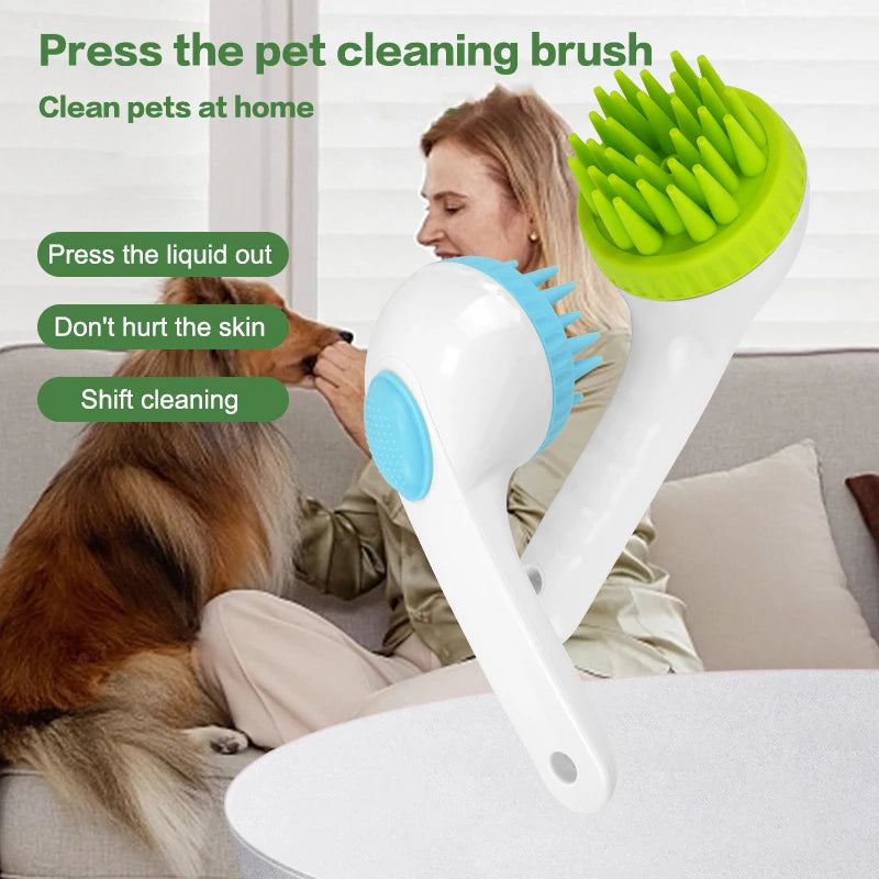 Pet Grooming Brush Pet Bathing Grooming Brush Set For Dogs Cats Soft Head For Dead Skin Loose Fur Removal Massage Bathing Brush
