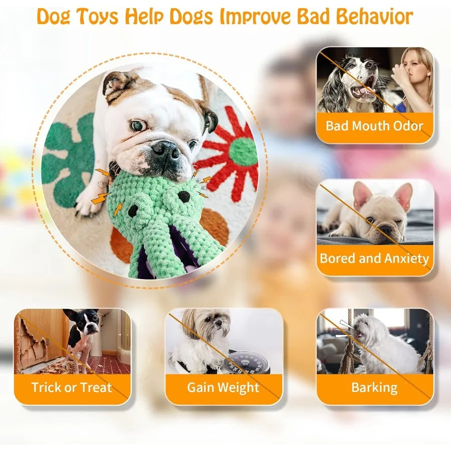 Large Squeaky Dog Toys Plush Dog Toys with Soft Fabric for Small Medium and Large Dogs Daily Companionship Training Reward Gift