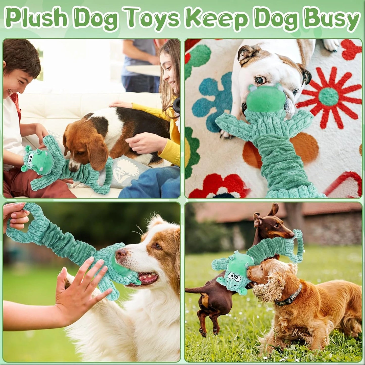 Soft, Durable, and Adorable War Dog Design Squeaky Toys for Small, Medium, Large Pets - Ideal Hours of Entertainment