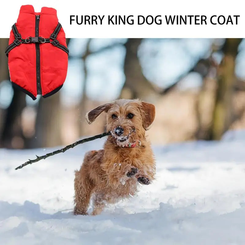 Winter Dog Coats Dog Snow Jacket With Zipper Warm Dog Winter Jacket Zippered Dog Snow Coat For Small Medium Large Dogs