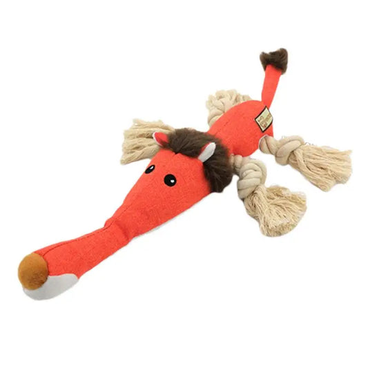 Plush Dog Toys With Squeakers Cotton Rope Knot Biting And Grinding Toys Bite-resistant Interactive Dog Chew Toy Cleaning Teeth