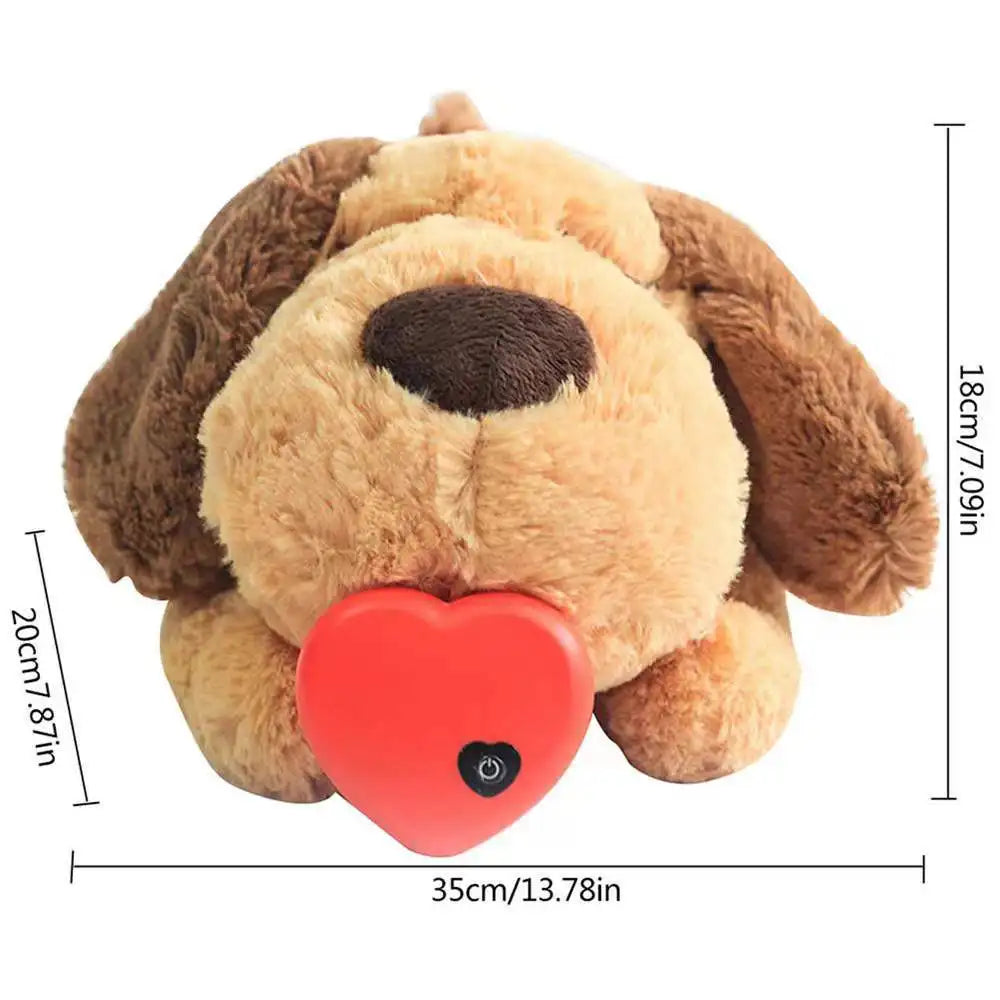 【Calming Anxiety Relief】Dog Plush Toy with Heartbeat Simulator Warm Puppy Sleep Companion Stress Relief Cuddly Toy for Anxious