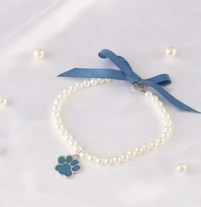 Bow Necklace with Sole Pendant, Pet Cat and Dog Accessories, Collar, Multi-color Optional