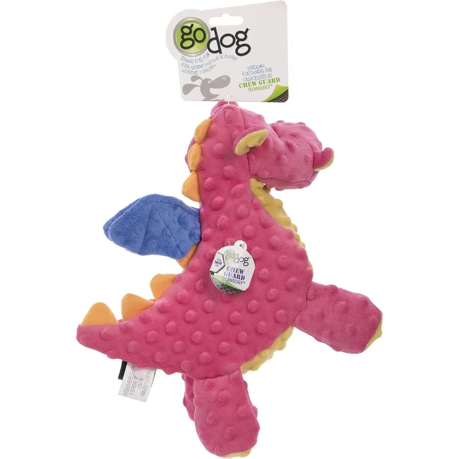 Bubble Plush Dragons Squeaky Dog Toy Chew Guard Techlogy Coral Large