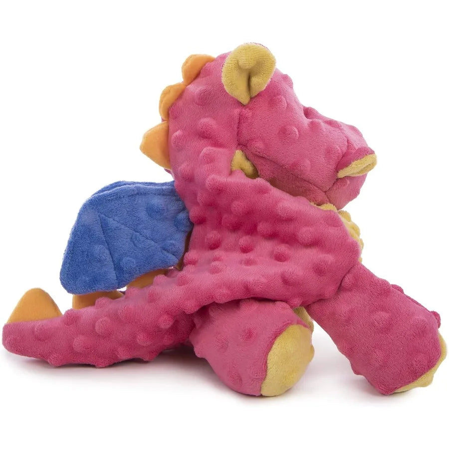 Bubble Plush Dragons Squeaky Dog Toy Chew Guard Techlogy Coral Large