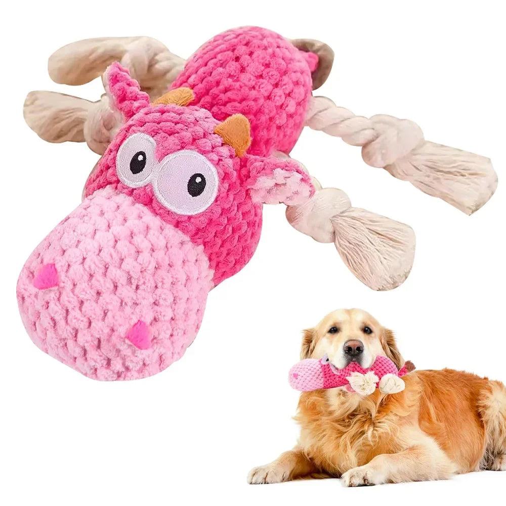 Dog Squeak Toys, Rope for Large Dogs and Medium Aggressive Chewers, Puppy Teething Interactive, Indestructible Dog Toy