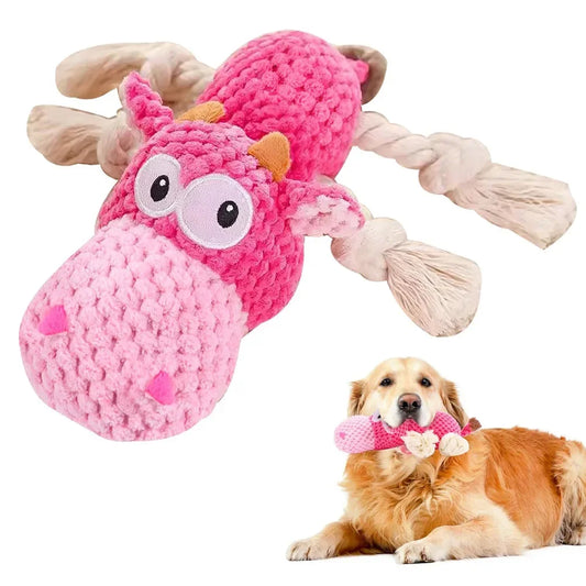 Dog Squeak Toys, Rope for Large Dogs and Medium Aggressive Chewers, Puppy Teething Interactive, Indestructible Dog Toy