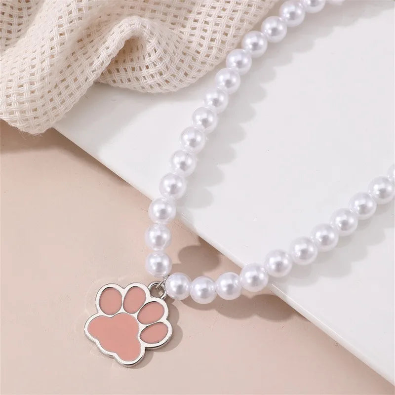 Bow Necklace with Sole Pendant, Pet Cat and Dog Accessories, Collar, Multi-color Optional