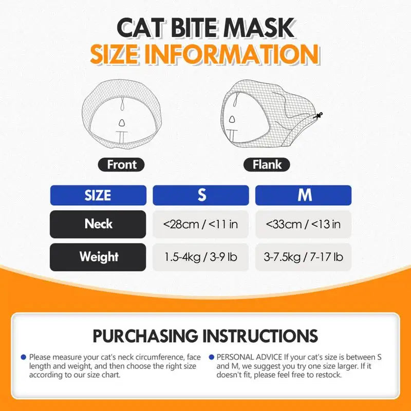 Cat Hood Anti-Bite Breathable Kitten Face Protection Adjustable Pet Grooming Muzzle Anti Scratch Cat Grooming Restraint Bags For