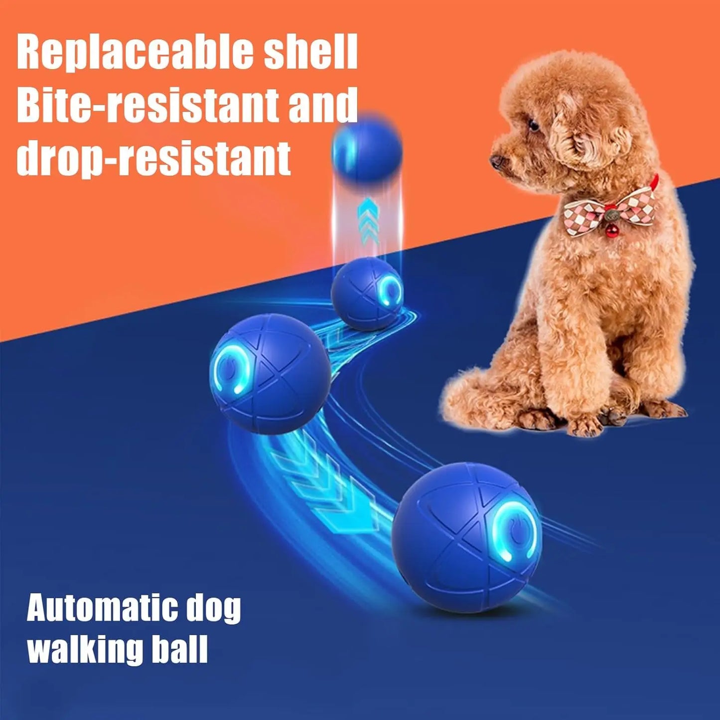 Interactive Dog Ball Set 2 Pieces Automatic Shaking Chew-Resistant Durable Toy for All Size Dogs Home & Garden Pet Supplies