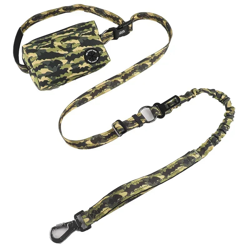 Hands Free Dog Leash with Zipper Pouch  Cushioned Handles  Strong Bungee - Perfect for Walking  Jogging Running